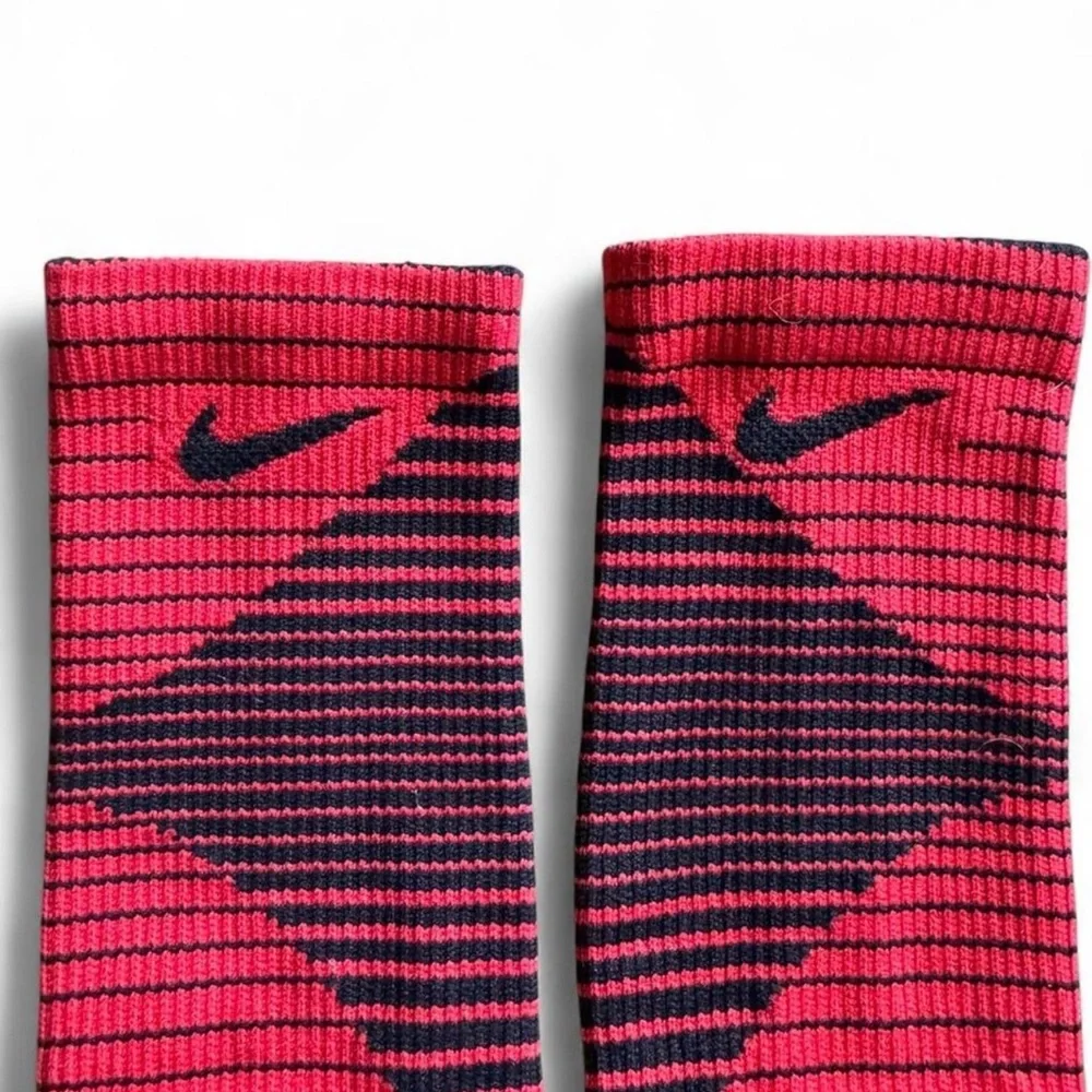Nike Youth Hyperelite Basketball Crew Socks Red Black Size Medium